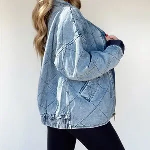 By Together Quilted Blue Jean Jacket